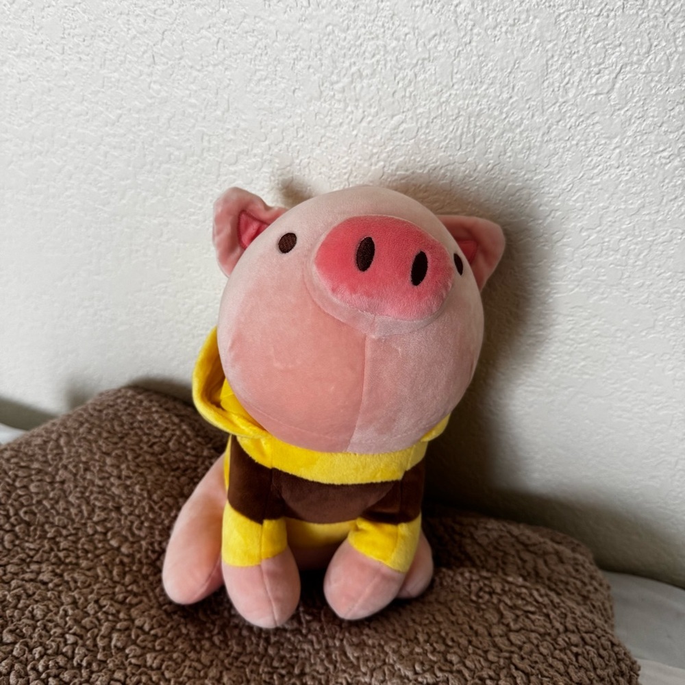 MINISO Pink Plush Pig Toy in bee outfit